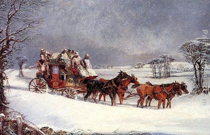 Henry Alken The York to London Royal Mail on the Open Road in Winter